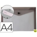 CARPETA LIDERPAPEL DOSSIER BROCHE POLIPROPILENO DIN A4 NEGRO TRANSPARENTE 50 HOJAS