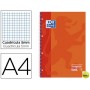 BLOC ESPIRAL OXFORD TAPA EXTRADURA MICROPERFORADO DIN A4 80 HOJAS CUADROS 5 MM COLOR NARANJA