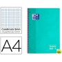 BLOC ESPIRAL OXFORD TAPA EXTRADURA MICROPERFORADO DIN A4 80 HOJAS CUADROS 5 MM COLOR MENTA HIELO