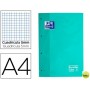 RECAMBIO COLOR OXFORD DIN A4 80 HOJAS 90 GRS CUADROS 5 MM 4 TALADROS COLOR MENTA HIELO