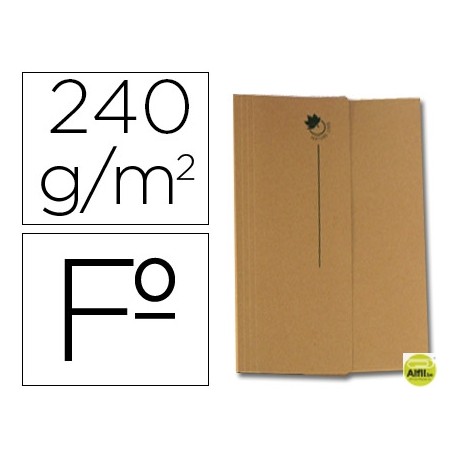 SUBCARPETA CARTULINA NATURE LINE VIP FAST-PAPERFLOW FOLIO CON SOLAPA PACK DE 50 COLOR KRAFT