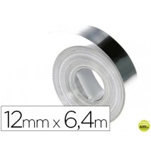 CINTA DYMO ACERO INOXIDABLE 12MM X 6,40MT SIN ADHESIVO PARA ROTULADORA