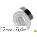 CINTA DYMO ACERO INOXIDABLE 12MM X 6,40MT SIN ADHESIVO PARA ROTULADORA