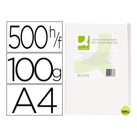 PAPEL FOTOCOPIADORA Q-CONNECT ULTRA WHITE DIN A4 100 GRAMOS PAQUETE DE 500 HOJAS