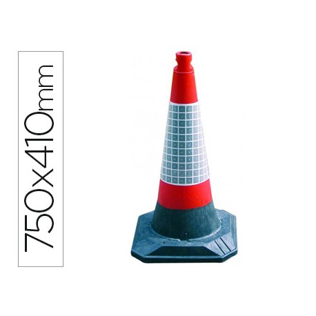 CONO DE SEÑALIZACION ROADHOG 1 BANDA REFLECTANTE 75 CM DE ALTO 41 CM DE BASE CAMISA CLASE 2 BS EN 12