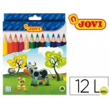 LAPICES DE COLORES JOVI MAXI TRIANGULARES ESTUCHE DE 12 COLORES SURTIDOS
