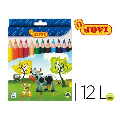 LAPICES DE COLORES JOVI MAXI TRIANGULARES ESTUCHE DE 12 COLORES SURTIDOS