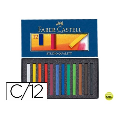 TIZA PASTEL FABER CASTELL ESTUCHE CARTON DE 12 UNIDADES COLORES SURTIDOS