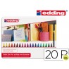 ROTULADOR EDDING PUNTA FIBRA 1200 CAJA DE 20 COLORES SURTIDOS PUNTA REDONDA 0,5 MM
