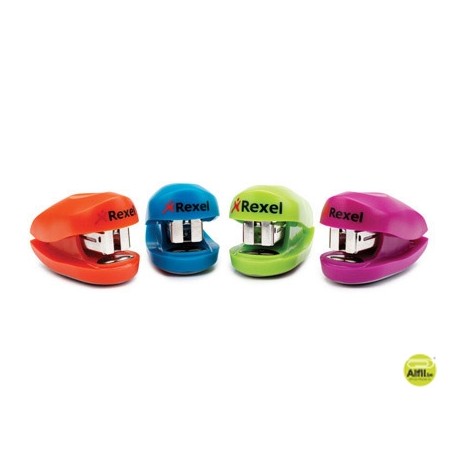 GRAPADORA REXEL BUDDY + CAJA GRAPAS CAPACIDAD 10 HOJAS COLORES SURTIDOS