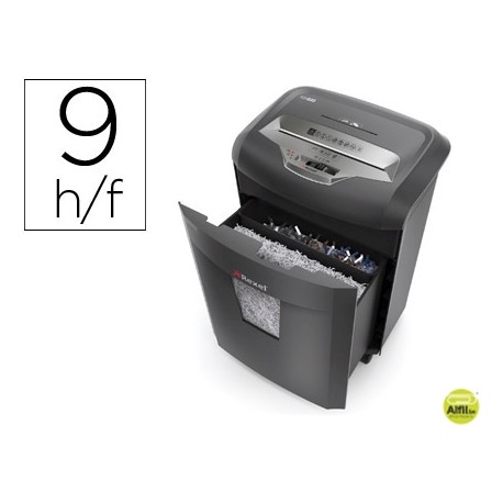 DESTRUCTORA DE DOCUMENTOS REXEL REM 820 MICROCORTE CAPACIDAD DE CORTE 9 HOJAS DESTRUYE GRAPAS Y CLIP