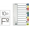 SEPARADOR ESSELTE PLASTICO JUEGO DE 10 SEPARADORES FOLIO CON 5 COLORES MULTITALADRO