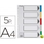 SEPARADOR ESSELTE PLASTICO JUEGO DE 5 SEPARADORES DIN A4 CON 5 COLORES MULTITALADRO