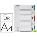 SEPARADOR ESSELTE PLASTICO JUEGO DE 5 SEPARADORES DIN A4 CON 5 COLORES MULTITALADRO