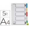 SEPARADOR ESSELTE PLASTICO JUEGO DE 5 SEPARADORES DIN A4 CON 5 COLORES MULTITALADRO