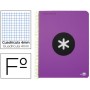 BLOC ESPIRAL LIDERPAPEL FOLIO ANTARTIK TAPA POLIPROPILENO 80 H 100G CUADRO 4MM CON MARGEN COLOR VIOL