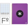 BLOC ESPIRAL LIDERPAPEL FOLIO ANTARTIK TAPA POLIPROPILENO 80 H 100G CUADRO 4MM CON MARGEN COLOR VIOL