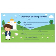 TARJETA DE INVITACION TIPO SOBRE MI PRIMERA COMUNION ARGUVAL REF. L BLISTER DE 10 UNIDADES