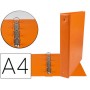 CARPETA DE 4 ANILLAS 40 MM MIXTAS LIDERPAPEL A4 CARTON FORRADO PVC NARANJA