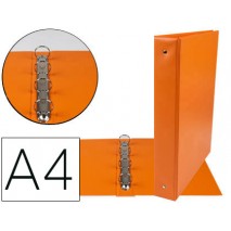 CARPETA DE 4 ANILLAS 40 MM MIXTAS LIDERPAPEL A4 CARTON FORRADO PVC NARANJA