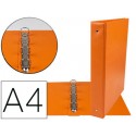 CARPETA DE 4 ANILLAS 40 MM MIXTAS LIDERPAPEL A4 CARTON FORRADO PVC NARANJA