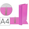 CARPETA DE 4 ANILLAS 40 MM MIXTAS LIDERPAPEL A4 CARTON FORRADO PVC FUCSIA