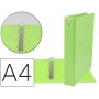 CARPETA DE 4 ANILLAS 40 MM MIXTAS LIDERPAPEL A4 CARTON FORRADO PVC VERDE
