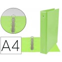 CARPETA DE 4 ANILLAS 40 MM MIXTAS LIDERPAPEL A4 CARTON FORRADO PVC VERDE