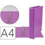 CARPETA DE 4 ANILLAS 40 MM MIXTAS LIDERPAPEL A4 CARTON FORRADO PVC VIOLETA