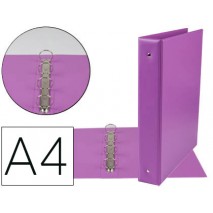 CARPETA DE 4 ANILLAS 40 MM MIXTAS LIDERPAPEL A4 CARTON FORRADO PVC VIOLETA
