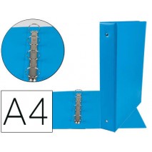 CARPETA DE 4 ANILLAS 40 MM MIXTAS LIDERPAPEL A4 CARTON FORRADO PVC AZUL