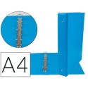 CARPETA DE 4 ANILLAS 40 MM MIXTAS LIDERPAPEL A4 CARTON FORRADO PVC AZUL
