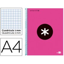 BLOC ESPIRAL LIDERPAPEL A4 MICRO ANTARTIK TAPA FORRADA 120 H 100G CUADRO 5 MM 5 BANDAS 4 TALADROS CO