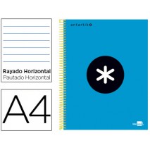 BLOC ESPIRAL LIDERPAPEL A4 MICRO ANTARTIK TAPA FORRADA 120 H 100G HORIZONTAL 5 BANDAS 4 TALADROS COL