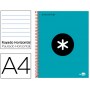 BLOC ESPIRAL LIDERPAPEL A4 MICRO ANTARTIK TAPA FORRADA 120 H 100G HORIZONTAL 5BANDAS 4 TALADROS COLO