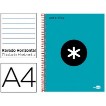 BLOC ESPIRAL LIDERPAPEL A4 MICRO ANTARTIK TAPA FORRADA 120 H 100G HORIZONTAL 5BANDAS 4 TALADROS COLO