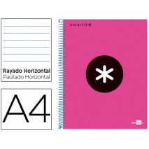 BLOC ESPIRAL LIDERPAPEL A4 MICRO ANTARTIK TAPA FORRADA 120 H 100G HORIZONTAL 5 BANDAS 4 TALADROS COL