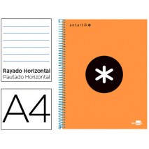 BLOC ESPIRAL LIDERPAPEL A4 MICRO ANTARTIK TAPA FORRADA 120 H 100G HORIZONTAL 5BANDAS 4TALADROS COLOR