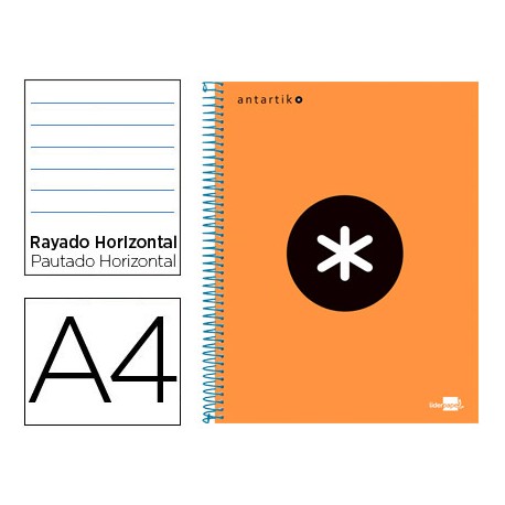 BLOC ESPIRAL LIDERPAPEL A4 MICRO ANTARTIK TAPA FORRADA 120 H 100G HORIZONTAL 5BANDAS 4TALADROS COLOR
