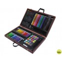ESTUCHE DE PINTURA STETRO MADERA 106 PIEZAS MALETIN