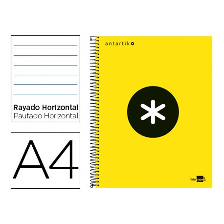 BLOC ESPIRAL LIDERPAPEL A4 MICRO ANTARTIK TAPA FORRADA 120 H 100G HORIZONTAL 5 BANDAS4TALADROS COLOR