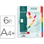 SEPARADOR EXACOMPTA CARTULINA JUEGO DE 6 SEPARADORES DIN A4+MULTITALADRO COLOR BLANCO