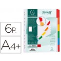 SEPARADOR EXACOMPTA CARTULINA JUEGO DE 6 SEPARADORES DIN A4+MULTITALADRO COLOR BLANCO