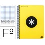 BLOC ESPIRAL LIDERPAPEL FOLIO ANTARTIK TAPA POLIPROPILENO 80H 100G CUADRO 4MM CON MARGENCOLOR AMARIL