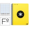 BLOC ESPIRAL LIDERPAPEL FOLIO ANTARTIK TAPA POLIPROPILENO 80H 100G CUADRO 4MM CON MARGENCOLOR AMARIL