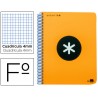 BLOC ESPIRAL LIDERPAPEL FOLIO ANTARTIK TAPA POLIPROPILENO 80H 100G CUADRO 4MM CON MARGENCOLOR NARANJ