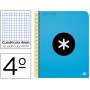 BLOC ESPIRAL LIDERPAPEL CUARTO ANTARTIK TAPA POLIPROPILENO 80 H 100G CUADRO 4MM CON MARGEN AZUL