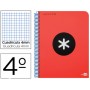 BLOC ESPIRAL LIDERPAPEL CUARTO ANTARTIK TAPA POLIPROPILENO 80 H 100G CUADRO 4MM CON MARGEN ROJO