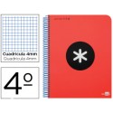 BLOC ESPIRAL LIDERPAPEL CUARTO ANTARTIK TAPA POLIPROPILENO 80 H 100G CUADRO 4MM CON MARGEN ROJO