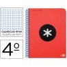 BLOC ESPIRAL LIDERPAPEL CUARTO ANTARTIK TAPA POLIPROPILENO 80 H 100G CUADRO 4MM CON MARGEN ROJO